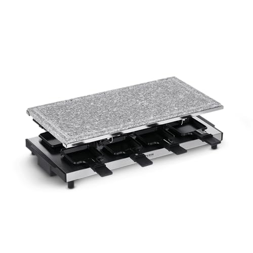 SEVERIN Raclette mit Naturgrillstein, elektrischer Tischgrill, Raclette für 8 Personen mit Grillplatte und 8 Pfännchen, Kunststoff/Edelstahl, schwarz, RG 2374 im Sale