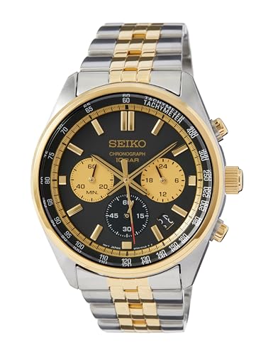 Seiko Herren Analog Quarz Uhr mit Edelstahl Armband SSB430P1 im Sale