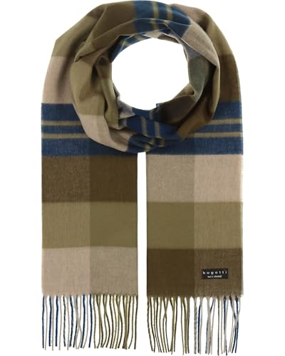 bugatti Herren Schal kariert - 30 x 180 cm - weicher Winterschal für kalte Tage Dark Olive im Sale