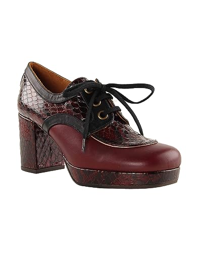 Chie Mihara Damen OBIZU39 Oxford, Burgundy, Black, 39 EU im Sale