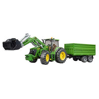 Thumbnail for bruder 03055 - John Deere 7930 with front loader & tandem axle transport trailer - 1:16 farm agriculture tractor tractor bulldog trailer tipping trailer toy