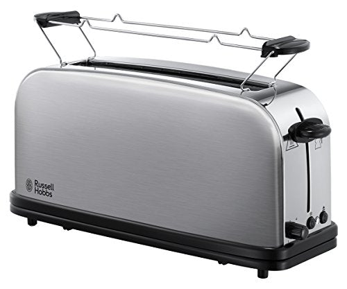 Russell Hobbs Toaster [Langschlitz für 2 Scheiben / 1 breite Brotscheibe] Adventure Edelstahl (extra breiter Toastschlitz, inkl. Brötchenaufsatz, 6 Bräunungsstufen + Auftaufunktion, 1000W) 21396-56 im Sale