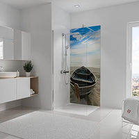 Thumbnail for Schulte Deco-Design Foto Ruderboot am Strand, 210 x 90 cm, 3 mm Aluminium-Verbundplatte, Wandverkleidung als fugenfreier Fliesenersatz im Sale