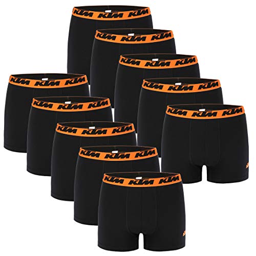 KTM by Freegun Boxershorts für Herren Unterwäsche Pant Men´s Boxer 10 er Pack, Farbe:Black, Bekleidungsgröße:M