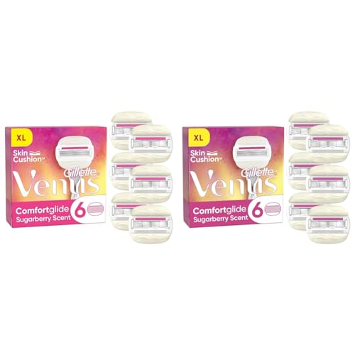 Gillette Venus Comfortglide Festival Rasierklingen Damen, 6 Ersatzklingen für Damenrasierer mit 5-fach Klinge, die für eine gründliche Rasur und vollkommen glatte Haut sorgen (Packung mit 2) im Sale