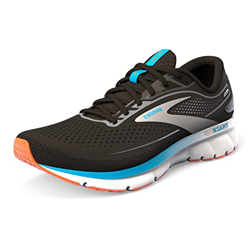 Brooks Men's Trace 2 Sneaker, Black Hawaiian Ocean Orange, 45.5 EU on sale