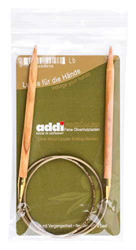 addi olive wood circular knitting needles, length 80 cm, size 4.00 mm, brown, 19.5 x 10 x 0.4 cm