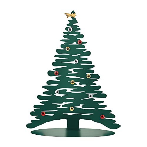 Alessi Weihnachtsschmuck aus Stahl, epoxidharzlackiert, grün mit Magneten aus Porzellan, Klein im Sale
