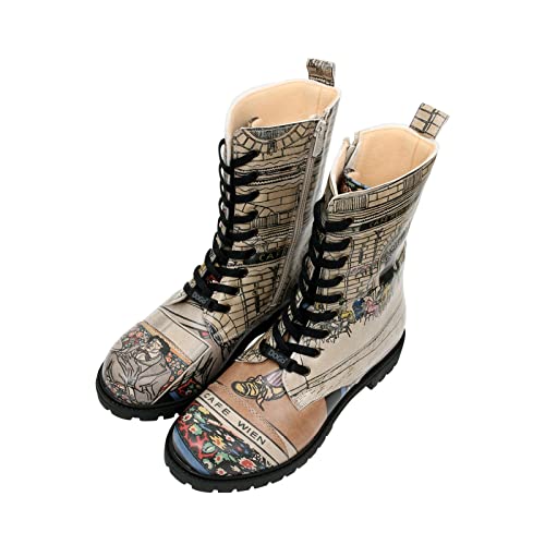DOGO Zipsy - Cafe Wien - Vegane Damen Boots Stiefelette - Bunte und Bequeme Stiefel für Frauen | Nachhaltige Mode und Komfort 37 im Sale