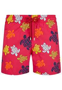 Thumbnail for Vilebrequin Ronde des Tortues Badeshorts Für Herren, Burgunderrot