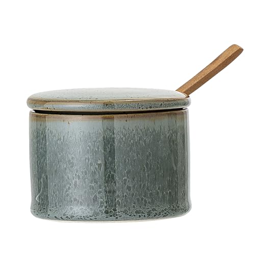 Bloomingville Gefäß mit Deckel und Löffel Pixie, Farbe Grün/Braun, Akazienlöffel, Kapazität 200 ml, Spülmaschinengeeignet, Aufbewahrung, 22063928 im Sale