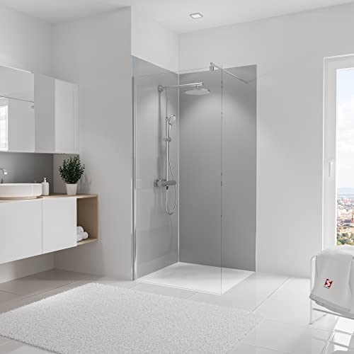 Schulte Decodesign SetEcke, Farbe Hellgrau, 210 x 90 cm, bestehend aus 2 Duschrückwänden, 2 Endprofilen und 1 Eckverbinder, EP1900911 679 im Sale