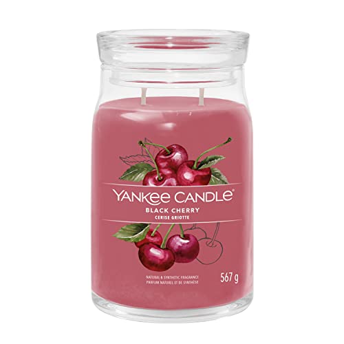 Yankee Candle Signature Duftkerze ; große Kerze mit langer Brenndauer „Black Cherry“ ; Soja-Wachs-Mix im Sale
