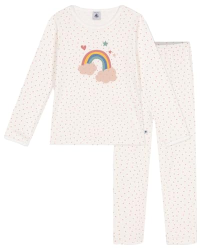 Petit Bateau A0B86 Langarm-Pyjama Mädchen Marshmallow/Papaye 5 Jahre im Sale