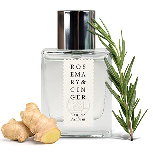Jean &amp; Len Rosemary &amp; Ginger Eau de Parfum, spicy-fresh scent of rosemary &amp; ginger, handcrafted, minimalist glass bottle, perfume for women and men, 30 ml