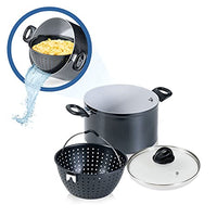Thumbnail for Genius Cerafit Magic Pot Kochtopf-Set 24cm - Topf 6,4l mit Siebeinsatz & Glasdeckel für einfaches Kochen, Abgießen & Servieren | keramikbeschichteter Nudeltopf für alle Herdarten, Schwarz, A24662 im Sale