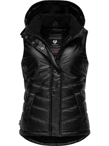 Ragwear women's sleeveless shiny outdoor vest warm waterproof winter jacket with removable hood Hesty Bling YOUMODO Inca Gold on sale
