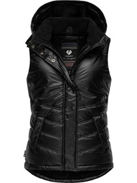 Thumbnail for Ragwear women's sleeveless shiny outdoor vest warm waterproof winter jacket with removable hood Hesty Bling YOUMODO Inca Gold on sale