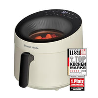 Thumbnail for Russell Hobbs Heißluftfritteuse 5L [10 Programme|mit Sichtfenster] AirFryer (Fritteuse ohne Öl, Frittieren, Grillen, Braten, Backen, max 200°C, spülmaschinenfest, Creme) SatisFry Panoramic 27421-56 im Sale