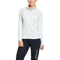 Thumbnail for Ariat Frauen Sonnenstopper 2.0 1/4 Reißverschluss Basisschicht Top 10030442 - Entenei Punkt