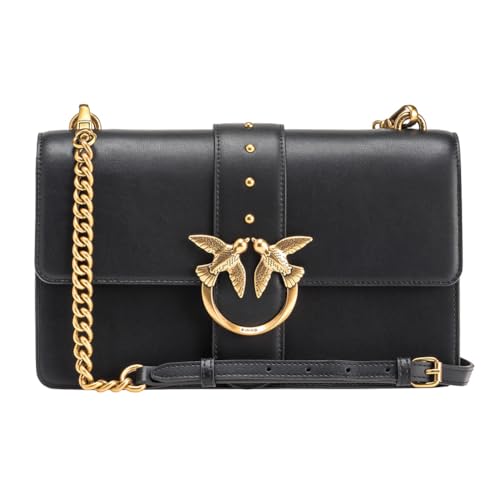 Pinko Women's Love One Classic Cl Calf Se Bag, Z99q Black-Antique Gold on Sale