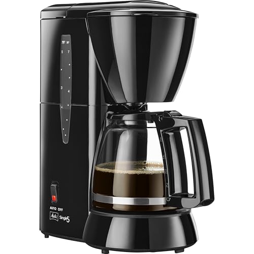 Melitta Single5 - kleine Filterkaffeemaschine - mit Glaskanne - Tropfstopp - 5 Tassen - Schwarz (M720BK) im Sale