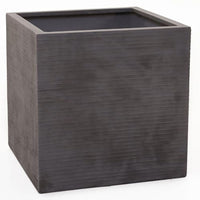 Thumbnail for VIVANNO Plant Pot Fiberglass Block Frost-Proof - 40x40x40 cm - Striped Grey - Square Flower Pot for Outdoors and Indoors on Sale