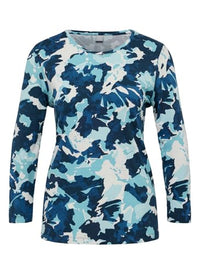 Thumbnail for Rabe T-Shirt Gemustert in Dunkelblau für Damen im Sale