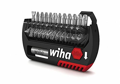 Wiha 39124 Bit Set FlipSelector Standard 25 mm TORX 13-tlg. 1/4, Bitsatz mit magnetischem Universalhalter in praktischer Box, öffnen per Knopfdruck im Sale