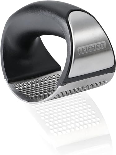 Leifheit Knobi King, Knoblauchpresse, Knoblauchwippe aus rostfreiem Edelstahl, spülmaschinenfest, garlic press, innovatives Design, Küchenhelfer, einfache Handhabung und Reinigung im Sale