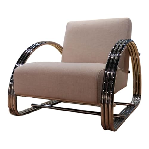Eichholtz Basque Armchair with Polished Frame and Panama Natural Cream Fabric on Sale