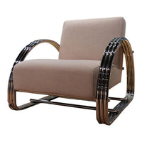 Thumbnail for Eichholtz Basque Armchair with Polished Frame and Panama Natural Cream Fabric on Sale