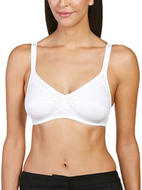 Thumbnail for Naturana® Eleganter, Softer Baumwoll BH ohne Bügel [Cup A-F]: BH Soft Cup aus 100% Baumwolle I BH Baumwolle ohne Bügel I Baumwoll BH ohne Buegel 95 Weiss C