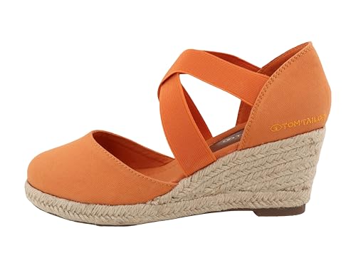 Tom Tailor Damen 5390090020 Keilsandale, orange, 39 EU im Sale