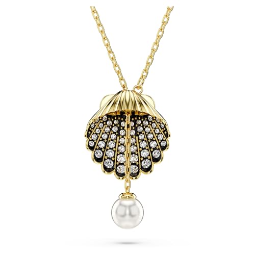 Swarovski Idyllia Y-Pendant, White, Gold-Plated Women's Necklace with Shell Motif, Radiant Swarovski Crystals and Crystal Pearl on Sale