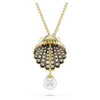 Thumbnail for Swarovski Idyllia Y-Pendant, White, Gold-Plated Women's Necklace with Shell Motif, Radiant Swarovski Crystals and Crystal Pearl on Sale
