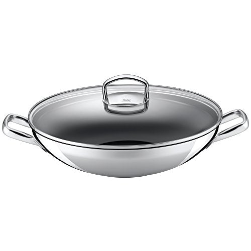 Silit Hongkong wok pan induction cm, with glass lid, wok induction stainless steel coated, ceramic coating, on sale