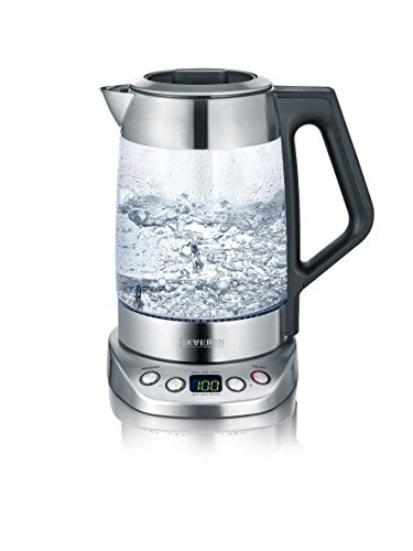 SEVERIN glass tea and kettle, tea maker with adjustable temperature and brewing time, glass kettle with preset tea programs, 3,000 W, stainless steel, WK 3479 on sale