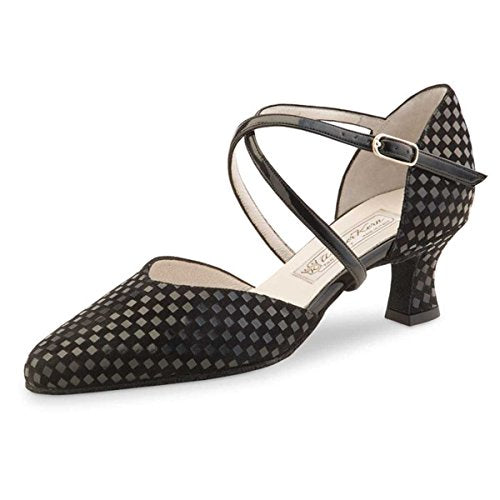 Werner Kern Damen Tanzschuhe Patty 5,5 - Veloursleder Quadratino Schwarz - im Sale