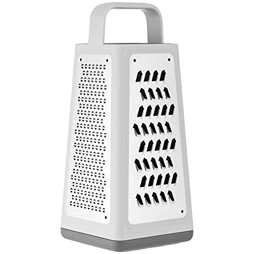 ZWILLING Z-Cut Vierkantreibe 11L x 11B x 26H cm, mit Zwei-Wege-Reibtechnologie, Auffangschale, Edelstahlklinge, 4 Reibeflächen, Kartoffelreibe, Parmesanreibe, Gemüsehobel, spülmaschinengeeignet Grau im Sale