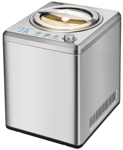 Unold 48880 Ice Cream Maker Profi Plus - Stainless steel, 2.5 L, 250 W, fully automatic, self-cooling compressor, LCD display, timer, also for vegan, lactose-free, and stevia-containing ice cream on sale