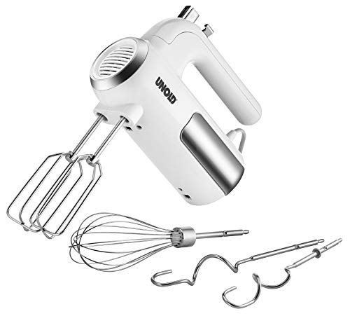 Unold 78710 Handmixer - MIxer, Weiß, 450W, Edelstahl, BPA-frei, spülmaschinengeeignet, 5 Geschwindigkeitsstufen, Aufschlagen, Rühren, Kneten, Auswurftaste im Sale