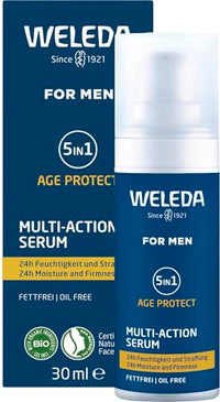 Thumbnail for WELEDA Bio FOR MEN 5-in-1 Multi-Action Serum – Natural cosmetics anti-aging men's facial care concentrate reduces wrinkles and firms. Men's facial serum with aloe vera and pomegranate juice (vegan / 30 ml) on sale