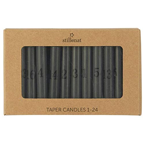 IB Laursen - Adventskerzen - Kalenderkerzen - 1-24 - Dunkelgrau - mit schwarzen Zahlen - 24er Set im Sale