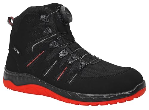 ELTEN safety shoes Maddox BOA Black-red Mid ESD S3S, women's and men's, textile, steel toe cap, lightweight, sporty Black, Red 42 on sale