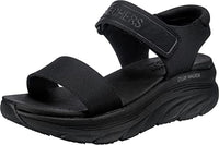 Thumbnail for Skechers women's D'LUX Walker New Block sports sandal, black mesh, 39 EU on sale
