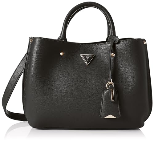 GUESS Damen Meridian Girlfriend Satchel Schulranzen, Griffe Oben, Schwarz im Sale