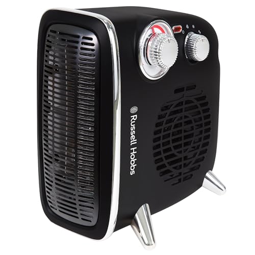 Russell Hobbs 1800 W/1,8KW Elektrische Heizung, Retro Horizontal/Vertikale Heizlüfter in Schwarz mit Einstellbarem Thermostat, 2 Heizstufen, 20m ² Raumgröße, Dial Control, RHRETHFH1001B im Sale