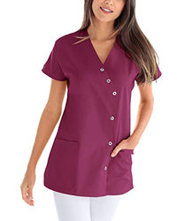 Thumbnail for CLINIC DRESS Kasack für Damen V-Ausschnitt Druckknopfleiste für Krankenpflege und Altenpflege 50% Baumwolle 95 Grad Wäsche Petrol 54 im Sale