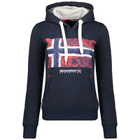 Thumbnail for Geographical Norway Gpalm Lady - Women's Sweatshirt Hood Pockets Kangaroo - Sweatshirt Women Pullover Casual Long Sleeve Warm (Navy Blue on Sale